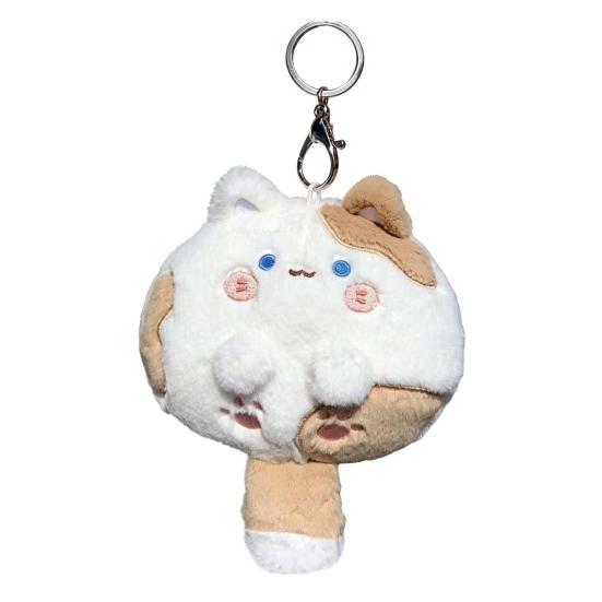 

Squeaky Cat Plush Keychain with Wagging Tail Soft Stuffed Kitten Pendant for Bags Backpacks Adorable Phone Charm Stress Relief