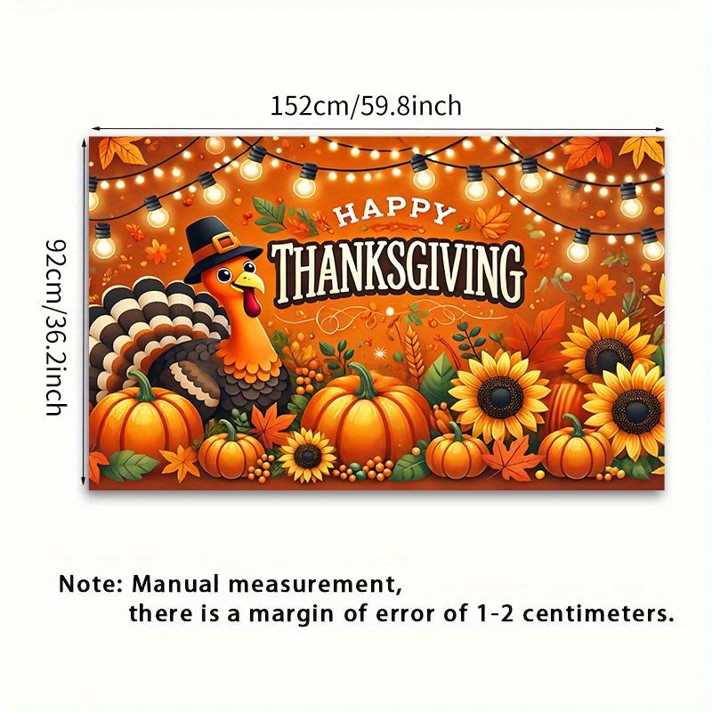 1 piece an energetic polyester background cloth with a Thanksgiving theme suitable for family gatheringszyc