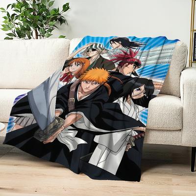 Manga Anime de sangre caliente b-bleach Manta de franela cálida y cómoda manta de felpa suave para sofá sala de estar oficina dormitorio regalo de viaje