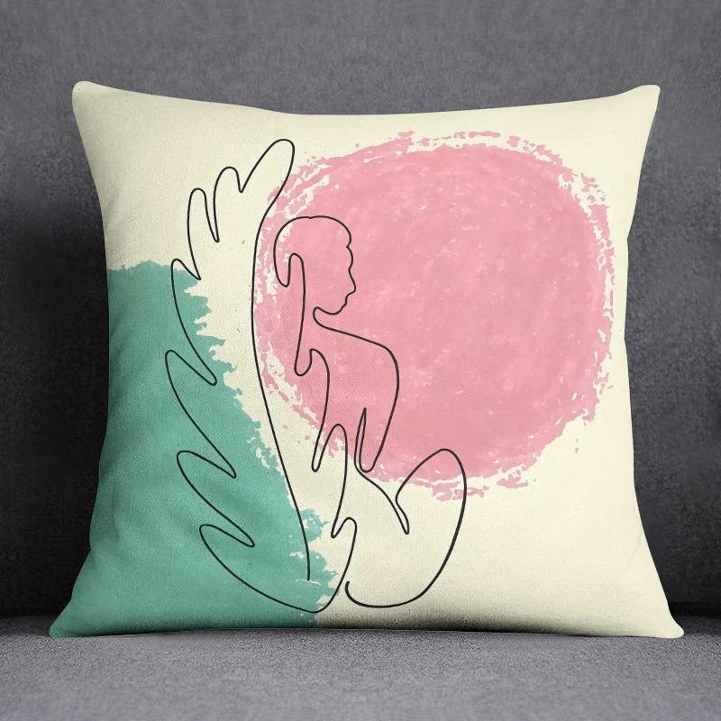 

Офис Гостиная Дом Наволочка Абстрактная Иллюстрация Стиль Печатная Наволочка Украшения для Машины 40x40cm