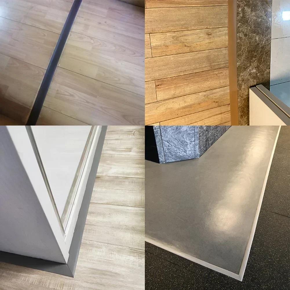 2M Wood Floor Transition Strip Edge Closing Strip Floor Seam PVC Wear-Resistant Soft Plastic Flat Buckle Edge Pressing Threshold