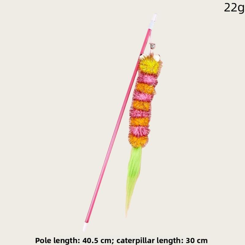 Simulierte Plüschraupe Katzenspielzeug, Interaktive Selbstunterhaltung, Spaß, Katzen-Reizwerkzeug, Haustierbedarf, Elastisches Seil Katzen-Reizstab