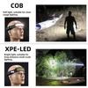 Novo Farol LED COB Multimodo com Sensor Bateria Embutida Recarregável por USB À Prova d'Água Lanterna para Acampamento ao Ar Livre Pesca