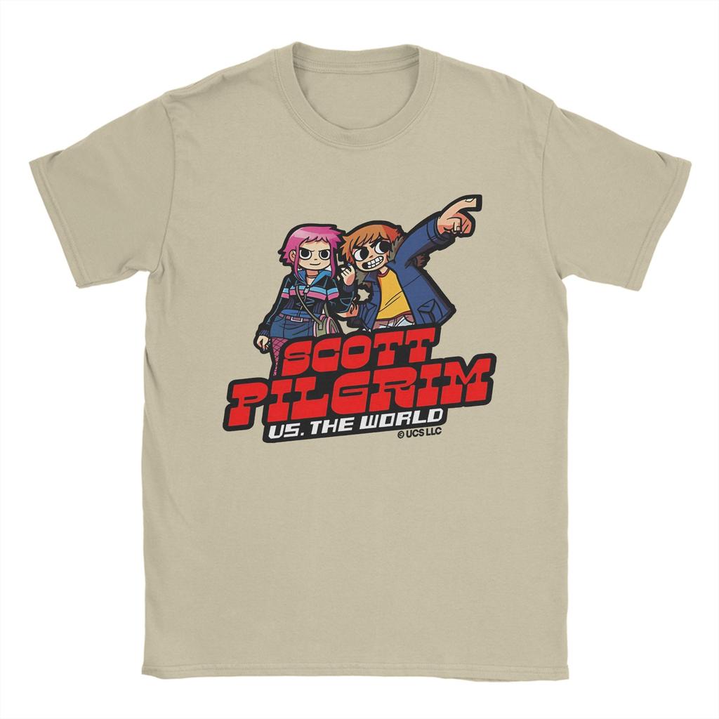 Herren Scott Pilgrim T-Shirt Baumwollkleidung Vintage Kurzarm Rundhals T-Shirt Grafische T-Shirts