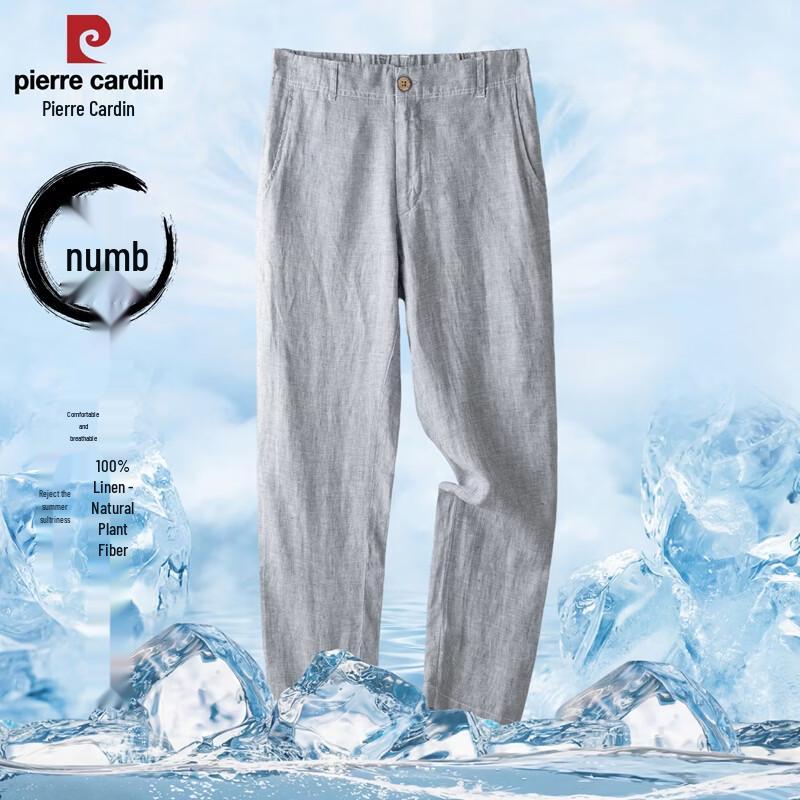 

Pierre Cardin Men s 100% Linen Straight-Leg Casual Pants M