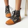 Flat Heel Short Boots Lace-Up Large Size Women's Shoes Round Head Fashion-Women's Boots British Martin Boots