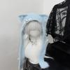 New Harajuku Japanese Cat Ear Hat Cross Chain Leather with Scarf Women Y2K Punk Knitted Caps Buckle Warm Ear Flap Hat