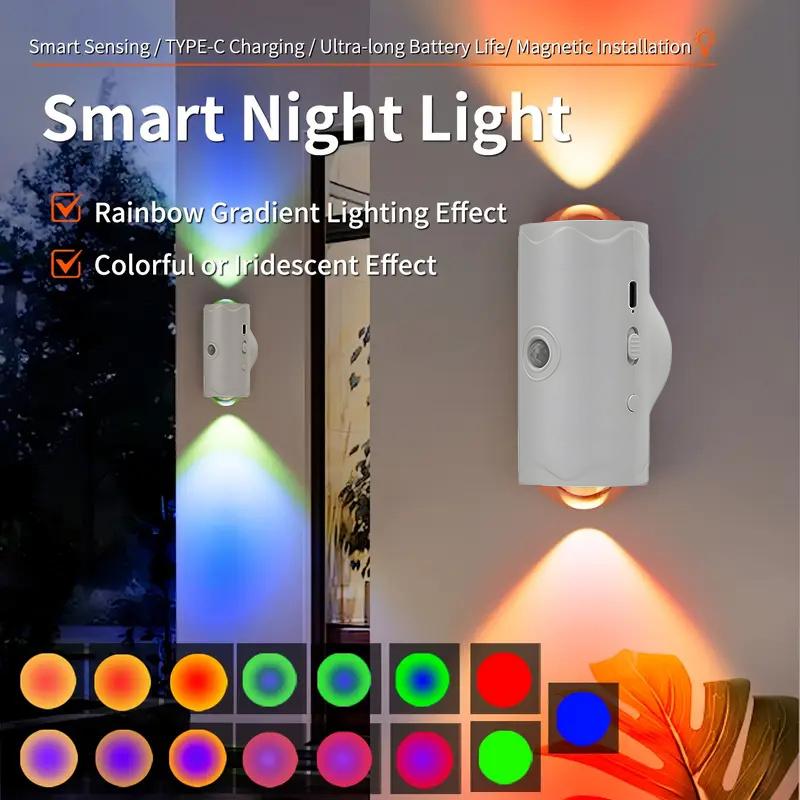 LED Motion Sensor Wall Lamp 8 Colors Changing Wireless Wall Sconces,Battery Powered Wall Lights for Bedroom Stair Night Lights