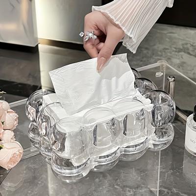 1 Stück Neue Acryl Kreative Wolkenförmige Taschentuchbox, Hochwertiger Desktop Restaurant Taschentuchhalter, Zuhause Wohnzimmer Couchtisch Papierspender