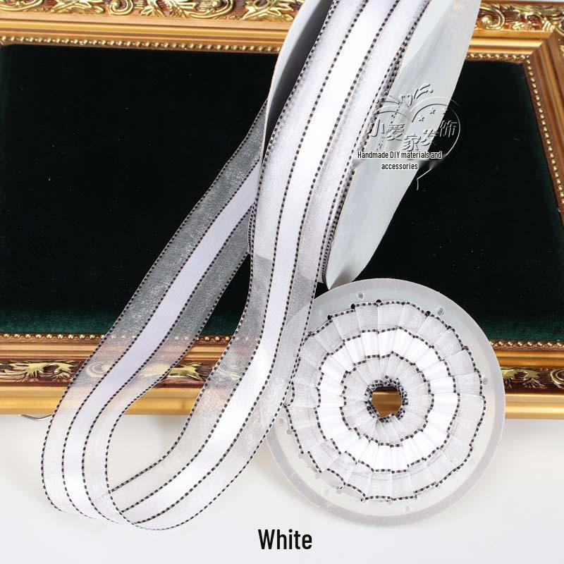 10 Yards 2.5/4cm Snow Yarn Ribbon with Jump Stitches for DIY Lolita Bow Hair Accessories