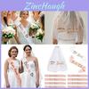 Bride Tribe Wedding Veil And Sash Pack With Semi Handmade Craft For Party Celebrations