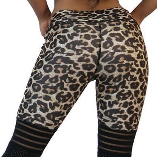 Legíny na jógu Odolné vůči zápachu Rychleschnoucí Měkký leopardí potisk Dámské legíny Příslušenství ke cvičení
