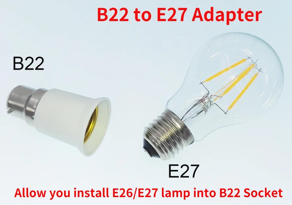 4pcs E27 To B22, B22 To E27 Light Socket Adapter 250V2A PBT Housing CE Rohs LED Lamp Base Holder Socket Converter