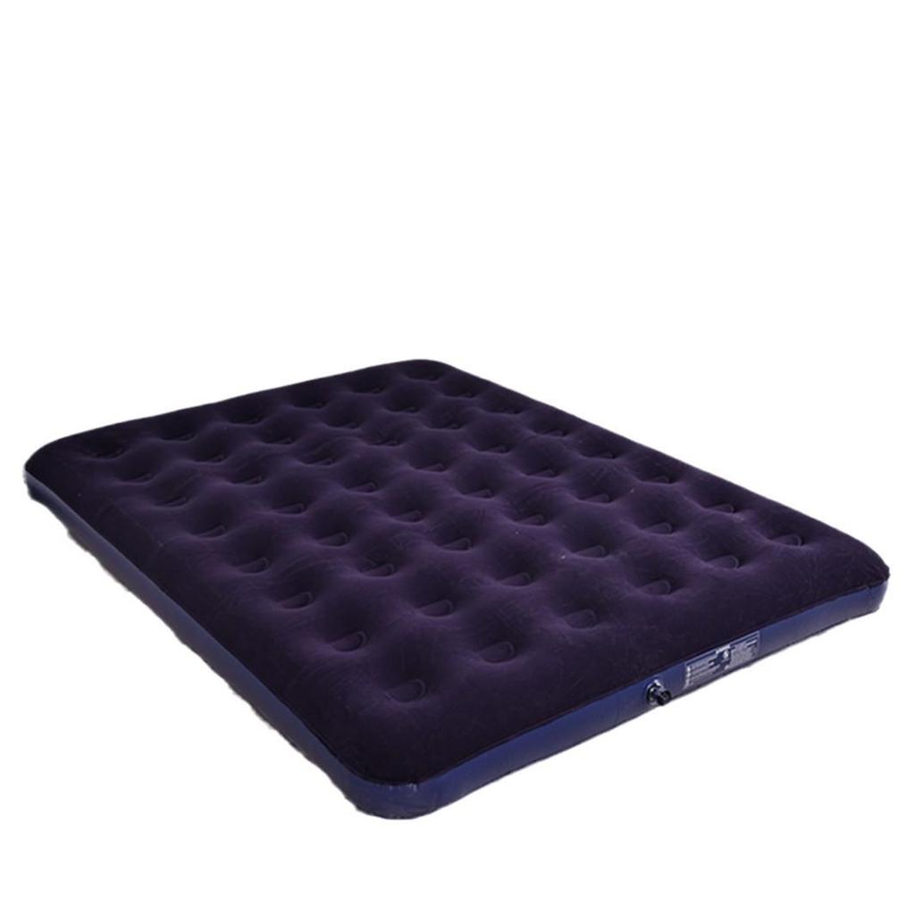 Thick Outdoor Inflatable Bed - Single/Double Flocked Camping Air Mattress