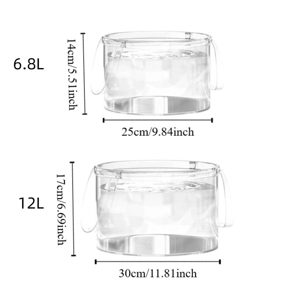 6,8L/12L Vikbar Genomskinlig Hink Bärbar Campinghink Vattensprutande Festival