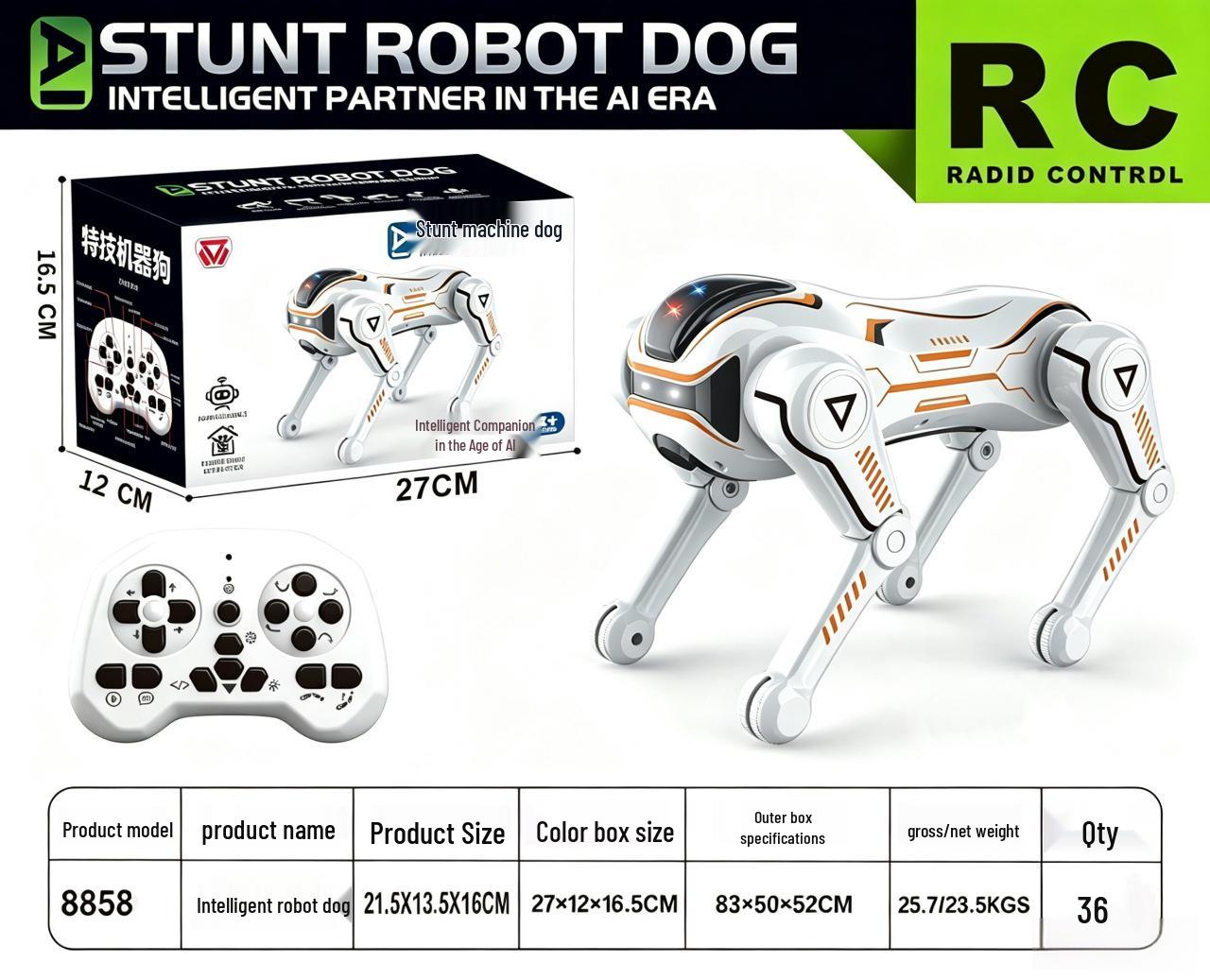 Interactive Smart Robot Dog: Voice-Controlled, Programmable, Remote-Control Electric Toy with Flips Single Battery Pack