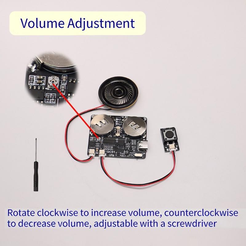 8MB Speicher Magnetischer Schalter Sprachaufnahmemodul Herunterladbares Soundmodul Einstellbar Für Kreative Projekte