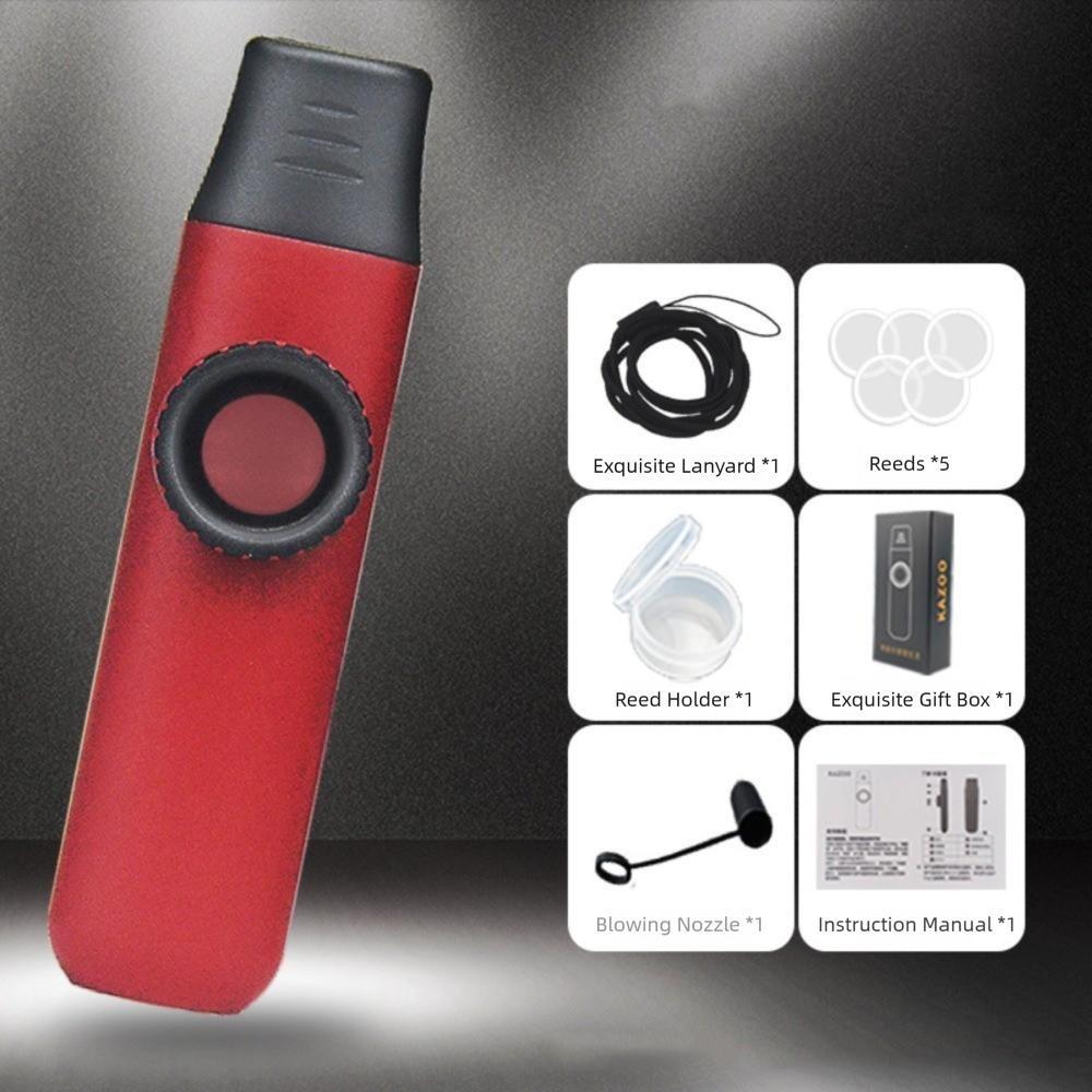 

Портативная флейта казу Многоразовый профессиональный казу Казу из АБС-пластика Аккомпанемент для скрипки красный