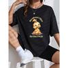 Cute Duck Print T-Shirt White Cartoon Duck With Text Sometimes I Think But Then I Forget Casual Summer Top For Women
