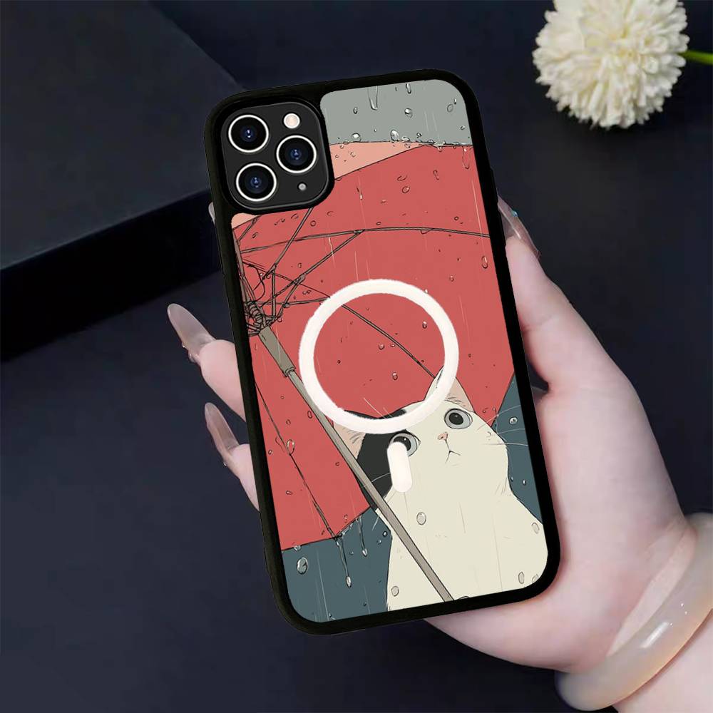 A Cute Comic Cat For Magsafe Magnetic Phone Case For IPhone 17 16 Pro Max 15 Plus 14 13 12 11 Cover