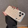 The new electroplated leather leopard print is suitable for iPhone17Promax mobile phone case 16pro fine hole 15 protective case.
