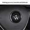 LIP1 Car Carbon fiber pattern Logo Steering Wheel Decoration Sticker Accessories For VW GTI Polo Golf 5 6 Passat Scirocco Beetle CC