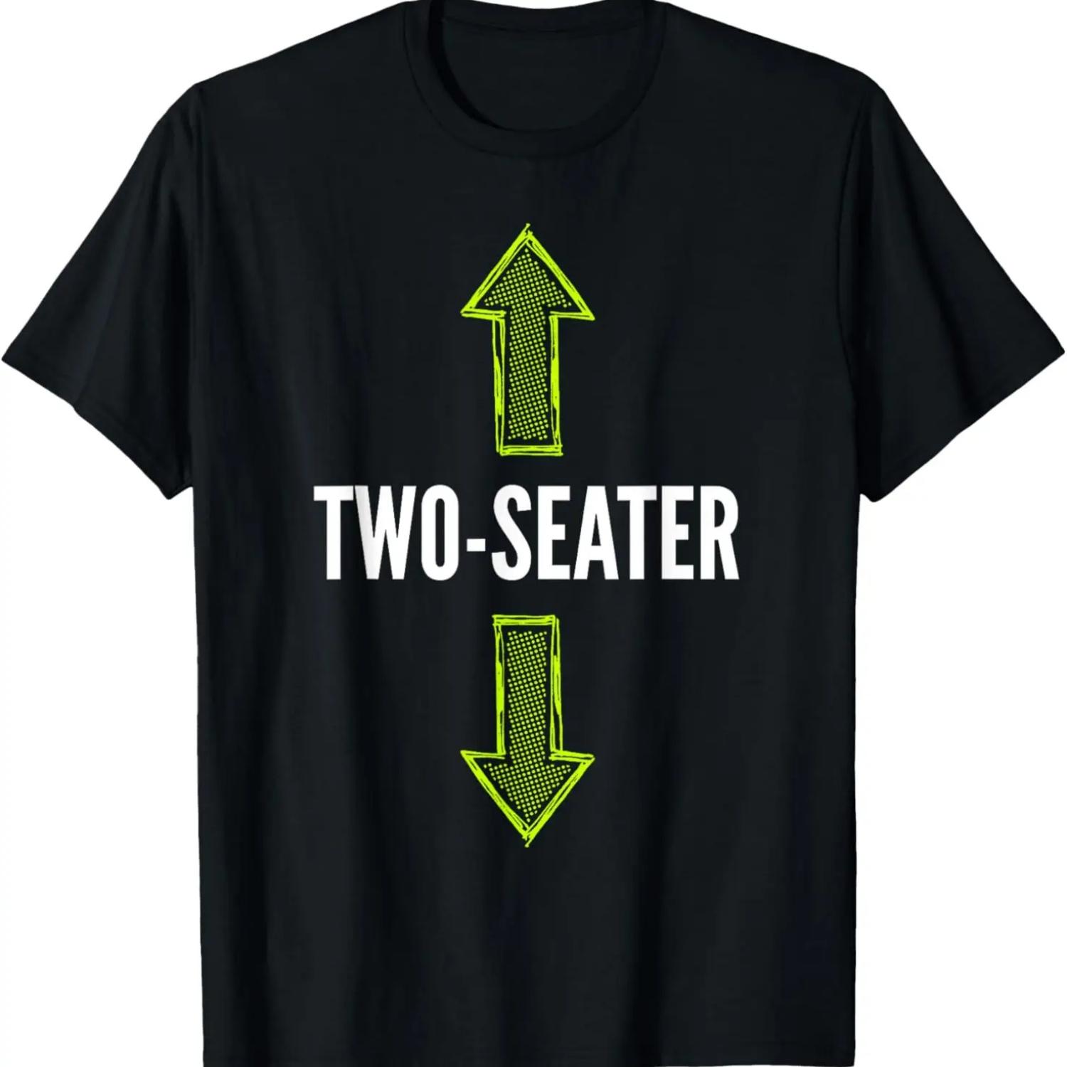 Mens Two Seater T-Shirt _ Funny Fathers Day Dad Joke Gag Gift S чёрный