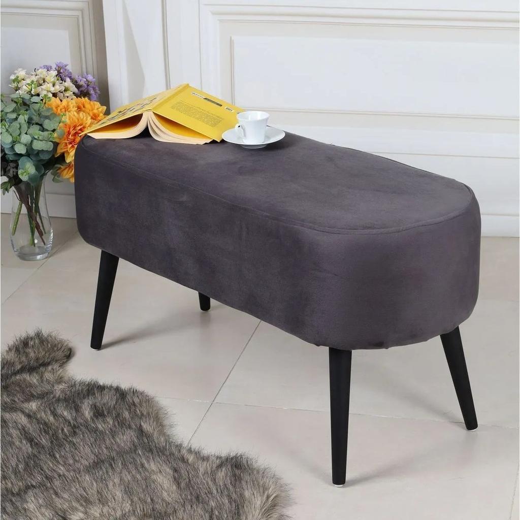 Decorative Multi-Purpose Pouf Sofa with Hornbeam Legs Digital Printing Bench Furniture for Home Living Room