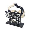 Funny Animal Napkin Storage Halloween Wooden Holder, Skeleton Black Cat Gnome Tissue Rack, Cute Kitchen Counter Accessories Cartoon Tabletop