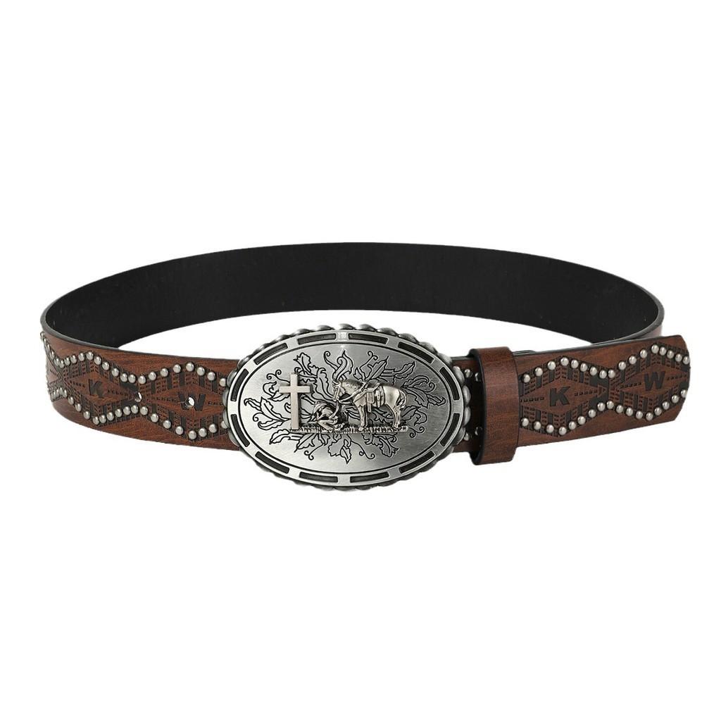Unisex Stylish Faux Leather Belt With Metal Buckle Belt Paired With Jeans