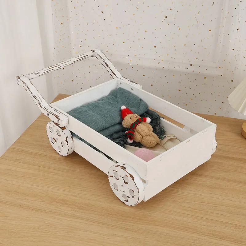 

Children Growth Commemorative Small Wooden Bed Baby Photography Props Studio Photo Model Tools Infant Baby Shooting Accessories free size&other білий