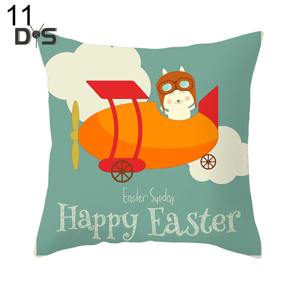 DYS Home Decor Easter Rabbit Bicyle Throw Pillow Cover  Cushion Home Sofa Car Decor