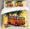 Surf Bedding Set For Bedroom Bed Home Hippie Classic Old Bus with Surfboard Freedom Holida Duvet Cover Quilt Cover Pillowcase741