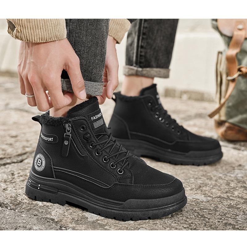 Men S Winter High Top Thermal Lined Work Boots Anti Slip Wear Resistant