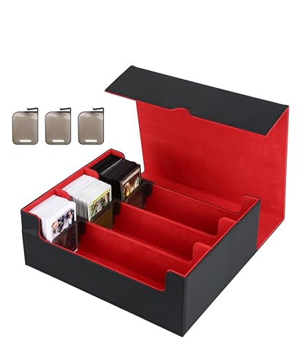 

Deck Case, Trading Card Case, Card Storage Box, Holds 1800+ Trading Cards, Includes Dividers and Card Stoppers, Compatible with Yu-Gi-Oh!, Pokemon, MT