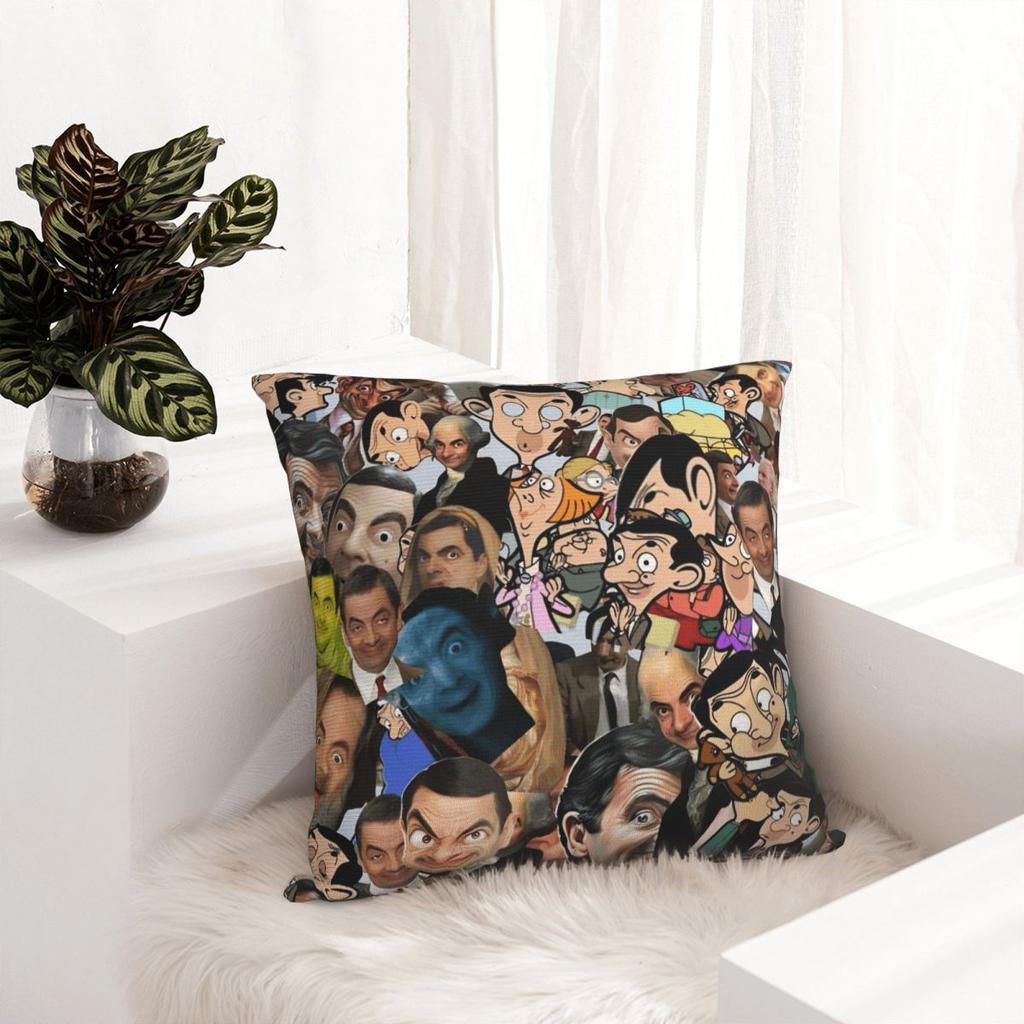 Cartoon Mr. Bean Rowan Atkinson Comedian Pillow Cover Pillow Case Cushion Cover Pillowcases For Chair Sofa Home Decoration