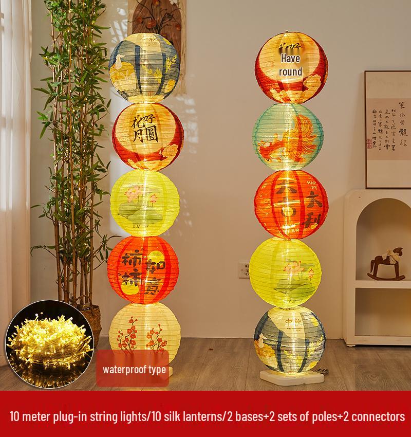 Waterproof Silk Lantern for Outdoor Mid-Autumn Festival Decor