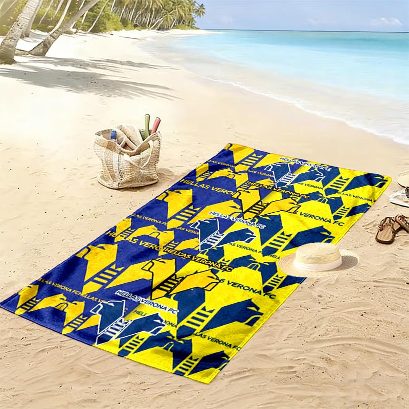 Asciugamano da Spiaggia Stampa Hellas Verona, Asciugamano Grande Morbido Asciugatura Rapida per Spiaggia Campeggio Nuoto