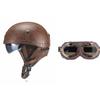Vintage Personality Helmet Lens Standard Motorcycle Half Helmet Scooter Cruise Leather Helmet Prince Helmet