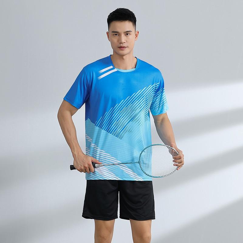 Quick-Dry Badminton Sport Set Men Women Athletic Wear Tennis Volleyball Table Uniform With Number Printing