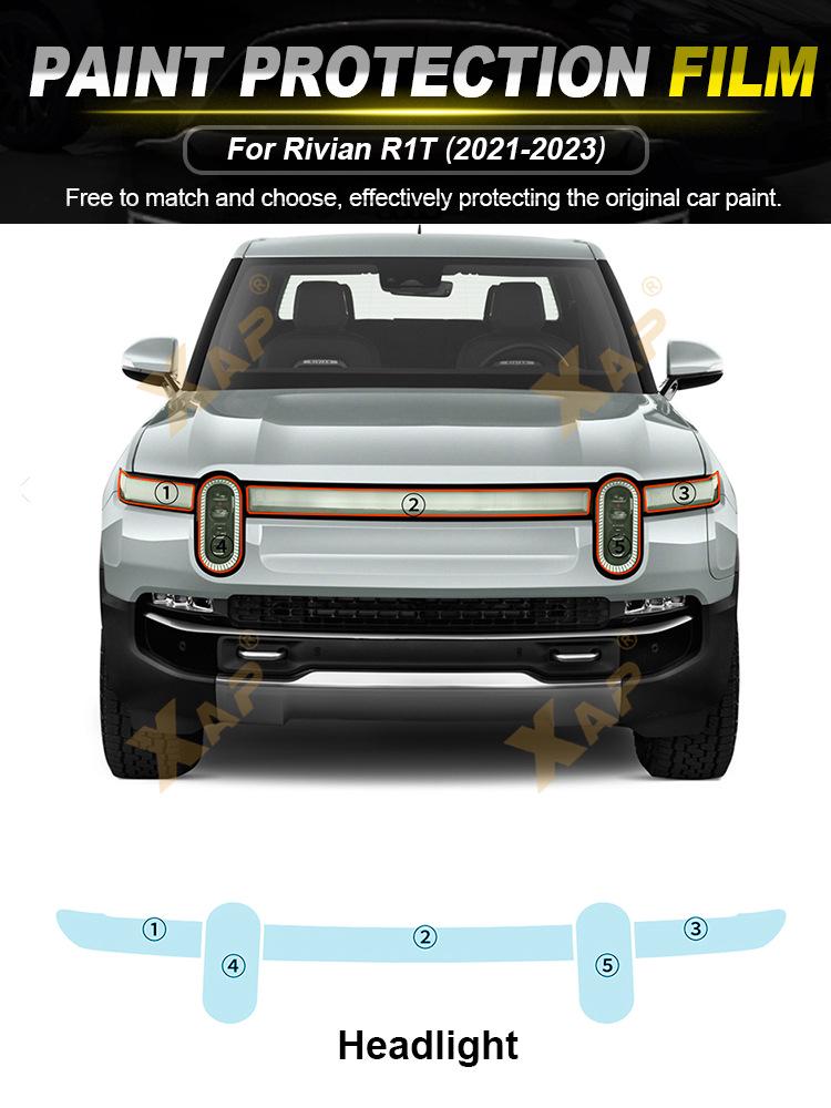 Rivian R1T TPU Transparent Headlight & Mirror Film Set