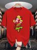 Unisex Summer Short Sleeve Crew Neck Tee Cartoon Lemon Cherry Ice Cream Print Casual Loose Fashion Streetwear Daily Basic Top