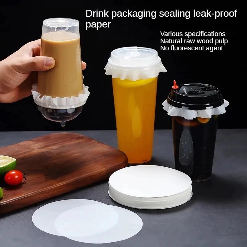 50/500Pcs Leakproof Paper Drink Cup Leakproof Round Coffee Cup Take Away Paper Cup Lid Coffee Spill Proof Gasket