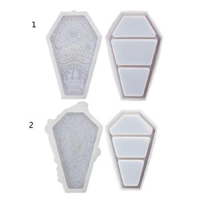 DIY Epoxy Crystal Resin 3D Halloween Pumpkin Coffin Storage Box Mold for Decor