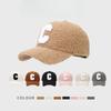 New Autumn and Winter Lamb Velvet Baseball Cap for Women Thickened and Warm Peaked Cap for Men Korean Style C Letter Casual All Match Hat