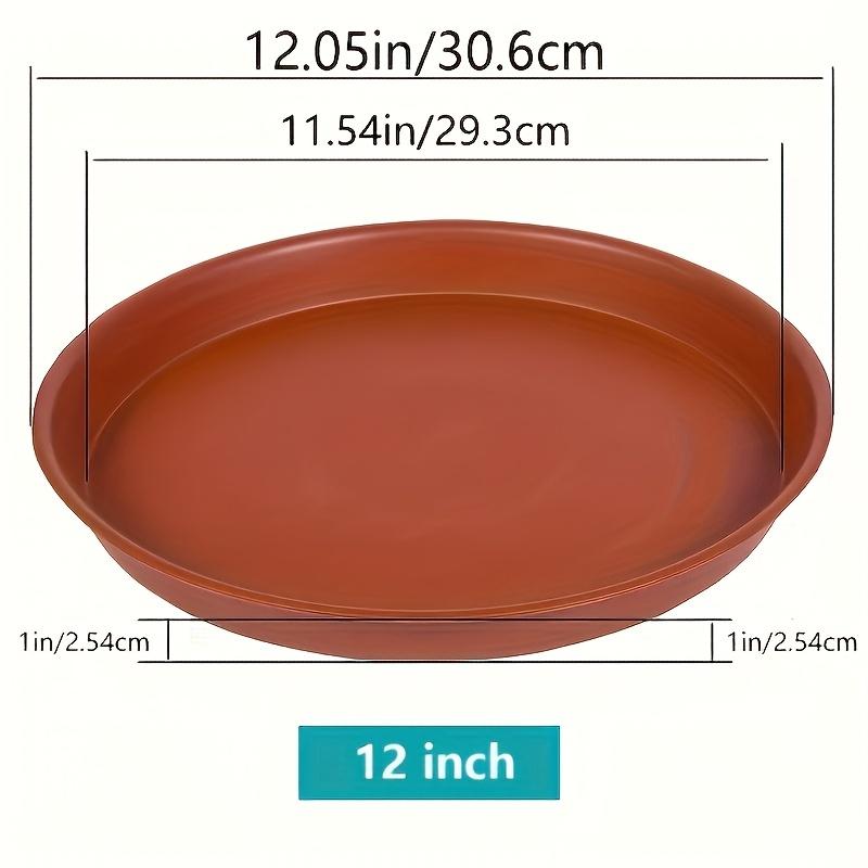 Set of 16 Robust Plastic Plant Trays - Elegant Terracotta Style - Circular Dishes for Pots, Indoor Plants, And Bird Baths - Available in Sizes 10