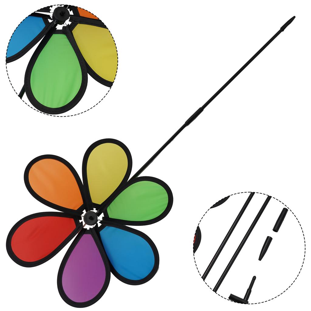 Wind Spinner Flower Windmill 1pc Colorful Fabric Windmill