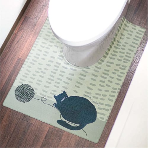 Okato (Okato) Fits In Gap! Wipeable PVC Long-Eared Toilet Mat (Shipi)