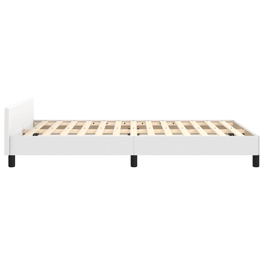 Vidaxl Rama Łóżka Z Zagłówkiem Bez Materaca, Biała, 120X200 Cm