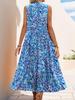 2026 European & American Summer Resort Sleeveless V-Neck Tassel Abstract Print Dress for Women